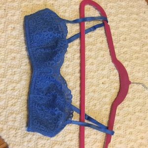 Blue floral lace bralette